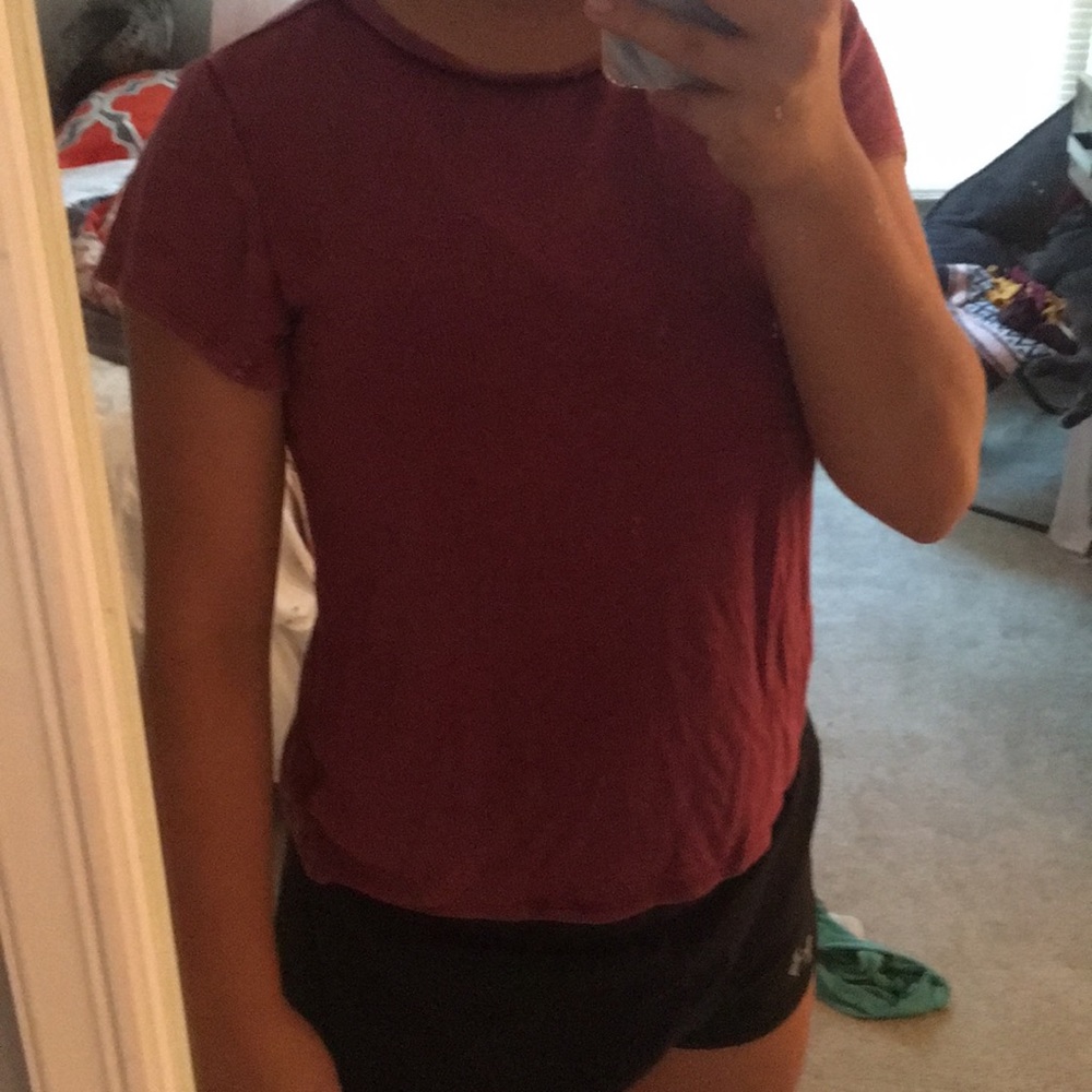Burgundy ribbed shirt